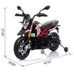 ZUN 12V Aprilia Licensed Kids Ride On Motorcycle, 4-wheel Electric Dirt Bike with Spring Suspension, LED W2181142119