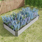 ZUN Raised Garden Bed Kit - Metal Raised Bed Garden 7.6x3.7x0.98ft for Flower Planters, Vegetables Herb 30888205