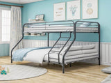 Heavy Duty Twin-Over-Full Metal Bunk Bed, Easy Assembly with Enhanced Upper-Level Guardrail, Black 87935632