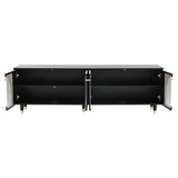 ON-TREND Contemporary TV Stand Adjustable Shelves for TVs Up to 78'', Stylish Media Console WF325998AAB