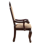 ZUN Beige and Espresso Arm Chairs with Arched Backrest B062P189083