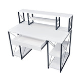 Writing Desk with One Drawer and 8 Open Compartment, Black B016P311822