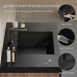 36'' Floating Bathroom Vanity Sink Combo, Modern Wall-Mounted Striped Bathroom Storage Cabinet W1573P265198