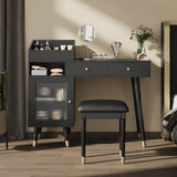 Modern Makeup Vanity Desk Drawers, Cabinet & Charging Port, Space-saving Dressing Table Set N844P285187B