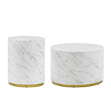 15.75inch Round Sidetable for Living Room Fully Assembled White W876106488