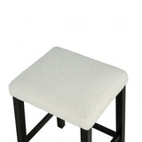 Dining Room Transitional 3pc Dining Set Gloss Table Top w Storage Shelves Side 2x Stools Black Ivory B2741P301902