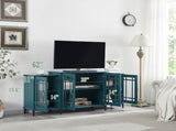 62" TV Stand, Buffet Sideboard Cabinet, Teal Blue W96570022