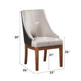 Gilsea Fabric, Brown Synthetic Leather & Brown Finish Side Chair B2726P320910