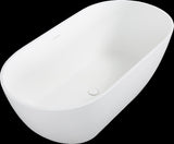 59" Freestanding Solid Surface Bathtub, Luxury Engineered Stone Resin Freestanding Soaking Bathtub W1573P175002