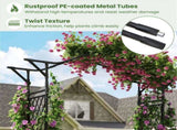 Garden Arch Trellis - PE-Coated Metal, 67"x15.5"x83" Plant Support for Climbing Vines 81969582