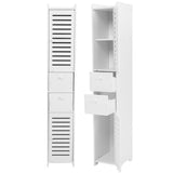 ZUN Wood Plastic Board Corner Cabinet Bathroom Storage Shelf Rack - Stylish Room Organizer 79821029