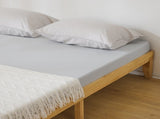Basic bed frame, painted surface, pine wood, original wood color, Queen 202*151*30.5cm wooden bed, 72550881