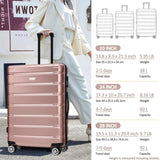 Hardshell Luggage Set 3 Piece, Durable ABSPC Travel Suitcase with Spinner Wheels for Men Women N730P245304R