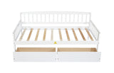 Twin-size Pine Wood Daybed with two Storage Drawers, Sofa Bed with Bed Platform of 10 Support W504P181787