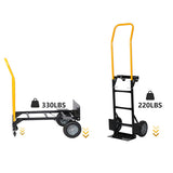 Hand Truck Dual Purpose 2 Wheel Dolly Cart and 4 Wheel Push Cart with Swivel Wheels 330 Lbs Capacity W22758805