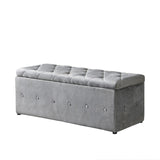 1 Piece Rectangular Storage Ottoman Short velvet with 2 Set Ottomans W2297P311297