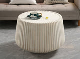 Off-White Magnesium Oxide Fluted Tapered Side Table 16.54" Top Diameter Round End Table W5351P456829