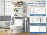 Over Toilet Bathroom Organizer, 4-Tier Adjustable Storage Rack, Space-Saving Shelf for Tight Areas, 74425892