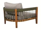 Acacia Wood Outdoor Club Chair with Handwoven Rope Accents & Curved Backrest - Water-Resistant Boho N767P265743E