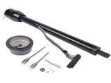 32" Black Tilt Steering Column Floor Shift w/ 9 Hole Wheel Adapter No Key Manual 08958058