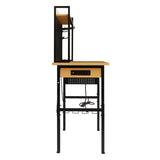 48''Adjustable Workbench with pegboard, Heavy Duty Wooden Desktop Workbench with Wheels, 1600 lb. 00789483