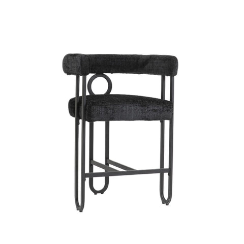 ZUN House Hold Bar Set of 1, Modern Bar Stool with Back, Black Metal Frames, Upholstered Bar W1588P207636