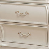 Pearl White 2-Drawer Nightstand with Queen Anne Legs B062P215398