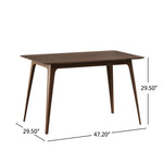 ZUN Dining Table Solid Wood Legs, Walnut N759P222557T