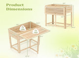 Solid Fir Wood Raised Garden Bed, Foldable Side Table DIY Paintable Planter Box for Herbs 47776973