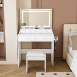 New Large Mirror Vanity Desk for Bed room , Modern Makeup Vanity Set with Power Outlet and Hair 25285722