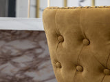 Nevis Mid-century Modern Faux Leather Tufted Nailhead Trim Counter Stool Set of 2, Yellow T2574P165100