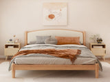 22.83'' H Rattan Nightstand, Side Table with Door Open Shelf, Accent Bedside End Table with Solid 77438934