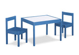 Gibson 3-Piece Dry Erase Kids Table & Two Chair Set, Dark Blue B022P174724