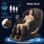 ZUN Deluxe Massage Chair, Full Body Zero Gravity Recliner with AI Voice Control, SL Track, Bluetooth, W2561P157967