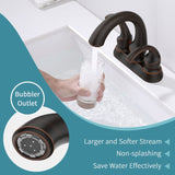 Bathroom Faucet 2-Handle Oil Rubbed Bronze Aerator, Swan Style 4-inch Centerset Vanity Sink T3177P277485