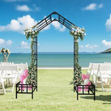 Metal Garden Arch with Adjustable Width W68.11''W94.29'' Climbing Plants Support Rose Arch Outdoor W1586P268890