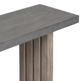 ZUN U_STYLE Uniquely Designed Oak Veneer Console Table with Distinctive Side Shapes, Suitable for N711P170550E