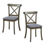 ZUN Wooden X Back Dining Chairs Set of 2, Modern Fabric Upholstered Kitchen Side 2PC Chairs, Cross Back W2582P188308