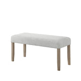 Tabitha Light Oak Finish Dining Bench with Light Gray Fabric B061P353759
