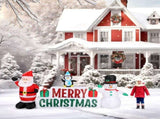 9.8 FT Lighted Inflatable Decoration, Inflatable Santa Claus and Snowman Holding Merry 08015417