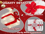 3FT Lighted Gift Box Tower, Pre-lit Stacked Present Boxes Ornament with 80 LED Warm White Lights and 34916158