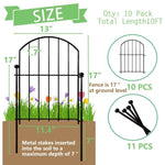 ZUN Decorative Garden Fence 10 Panels, 17 Rustproof Metal Wire Animal Barrier Fence 62922473