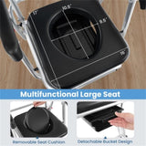 4-in-1 Commode Wheelchair Bedside/Shower/Raised Toilet Seat, 10" Wheels, Foldable, 02069961