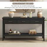 U_STYLE Contemporary 3-Drawer Console Table with 1 Shelf, Entrance Table for Entryway, Hallway, N711P234485B