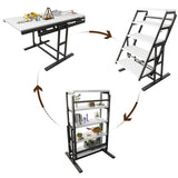 Solid Mahogany Wood Multifunction Convertible Dining Table,Free Switch Space Saving Table Shelf for W760123752