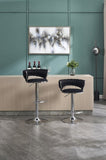 Set of 2 Bar Stools,with Chrome Footrest and Base Swivel Height Adjustable Mechanical Lifting Velvet W1249P247737