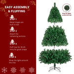 ZUN 6ft PVC Material DIY 150 Lights Warm Color 8 Modes 1050 Branches Christmas Tree Green 99688491