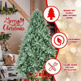 Artificial 7.5ft Blue green Tint Christmas Tree with 2908 PE/PVC Mixed Branch Tips, memory wireiron 90171798