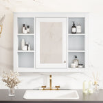 ZUN 35'' x 27.5'' Medicine Cabinet, Wall Mounted Bathroom Storage Cabinet, Modern Bathroom Wall Cabinet WF322917AAK