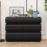 ZUN 6 Drawer Dresser for Bedroom, Black Dresser No Handle, Modern 6 Chest of Drawers with Wide Storage W757P235728